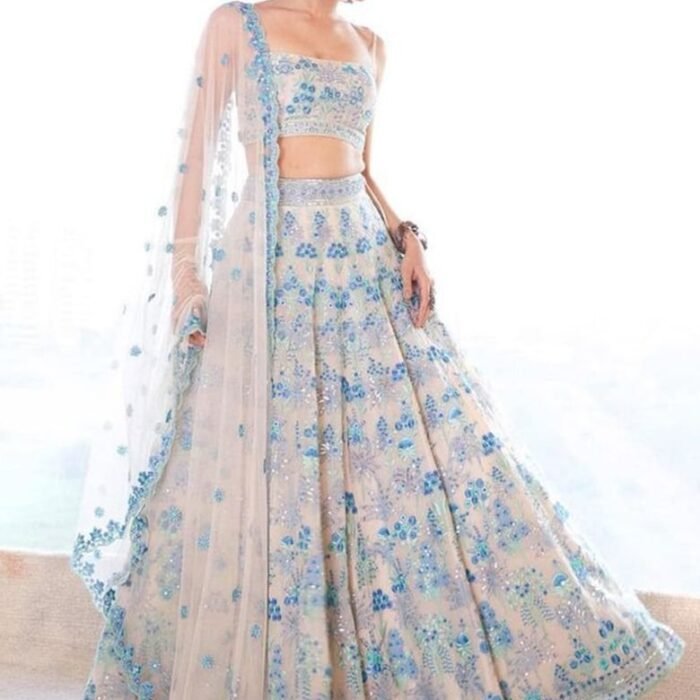 Multicolor Sequin Embroidered Faux Georgette Lehenga Set