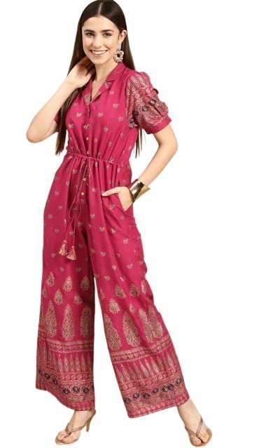 Motifs Printed Basic Jumpsuit