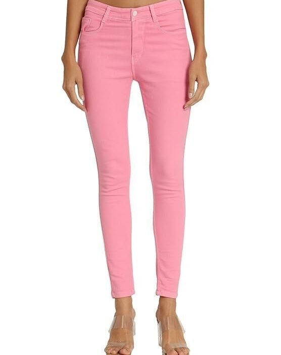 NYAKO Comfortable Women High Waist Stretchable Skinny Fit Denim Solid Jeans