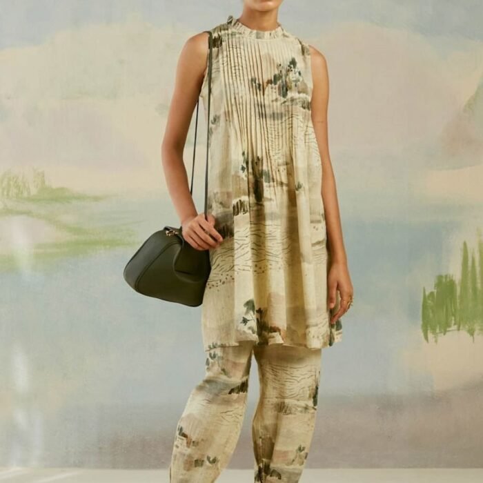 Modern Toile Coastal Tunic