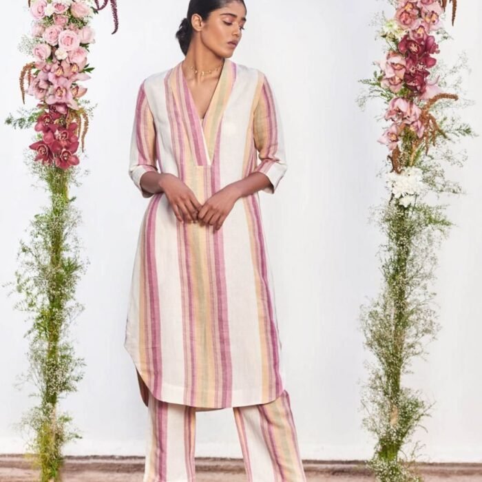 Bahaar Linen Burdwan Kurta Set